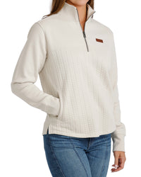 Ladies Cinch Cream 3/4 Zip