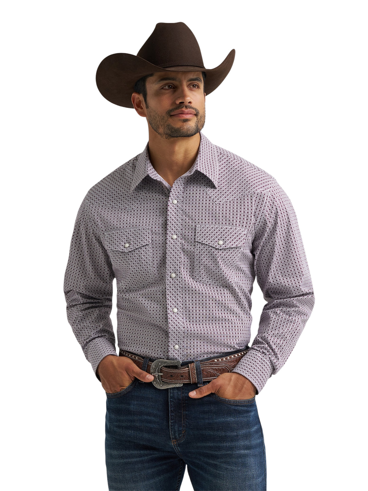 Men's Wrangler Purple Print Shirt
