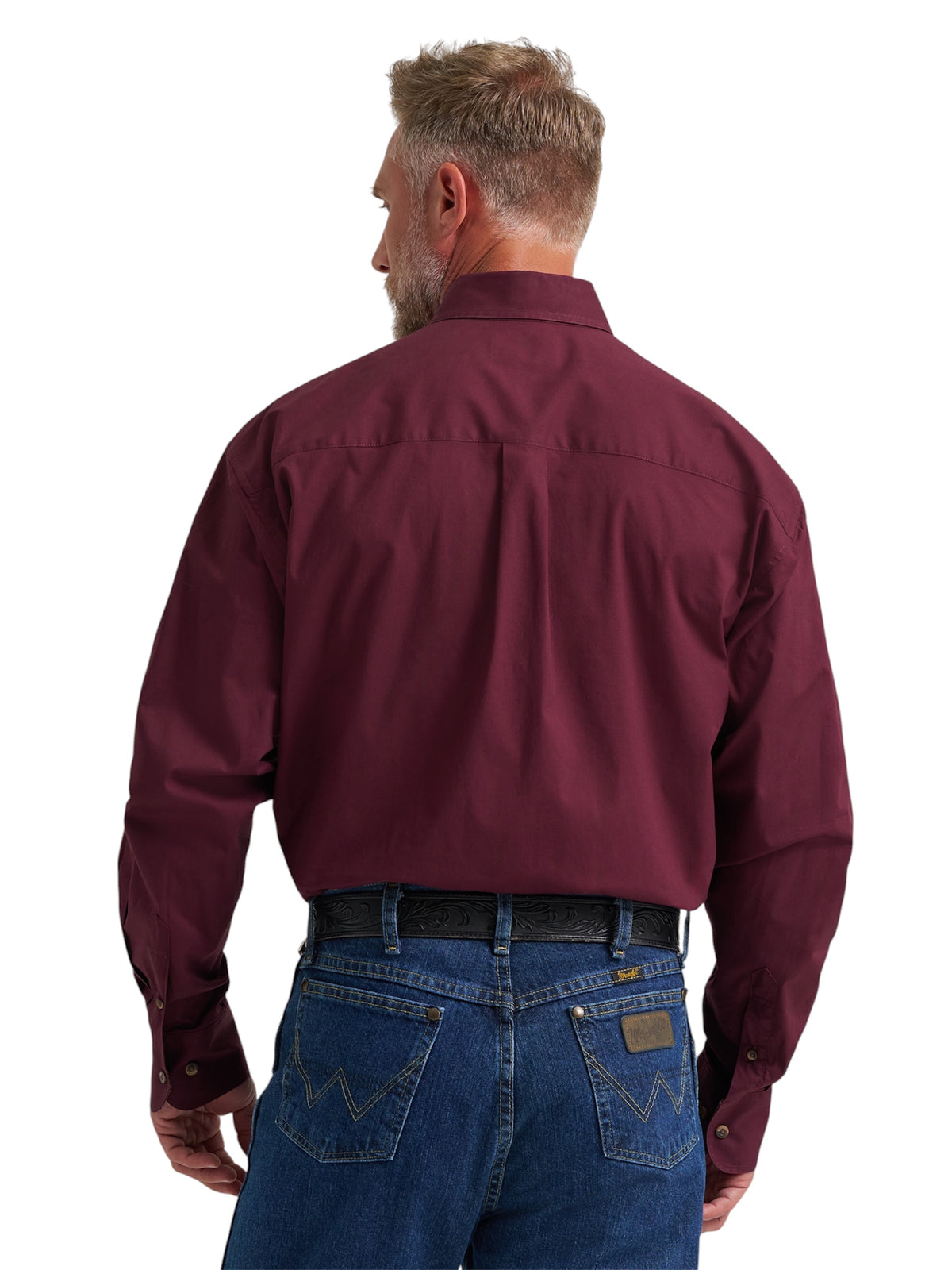 Men's Wrangler Solid Burgundy Shirt