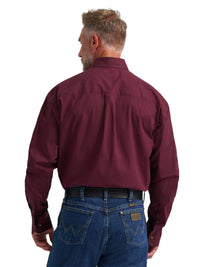 Men's Wrangler Solid Burgundy Shirt