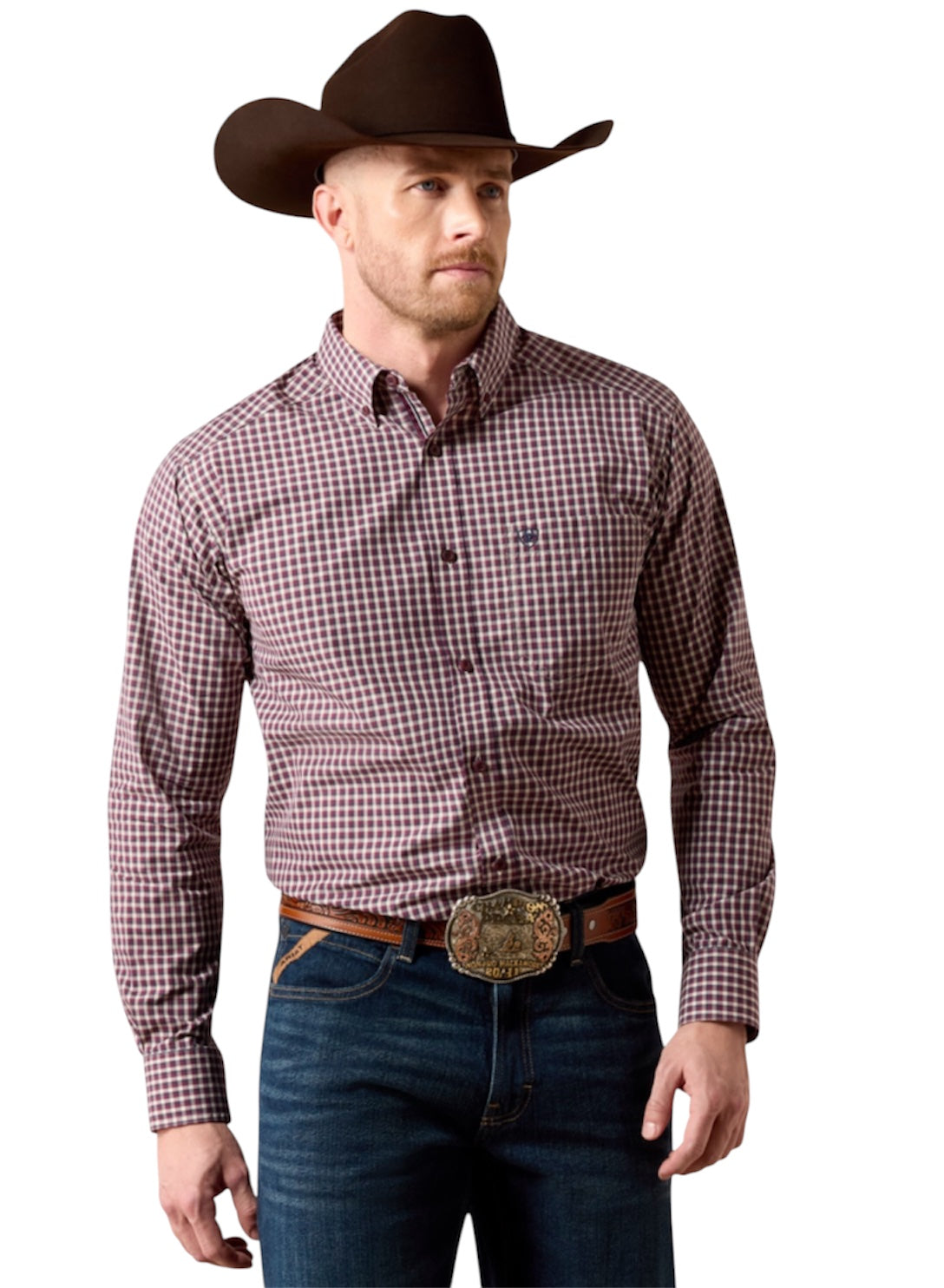 Men's Ariat Pro Series Blue Nigh Plaid Shirt
