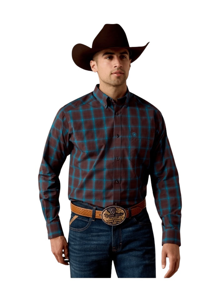 Men's Ariat Pro Series Chocolate Plum Shirt