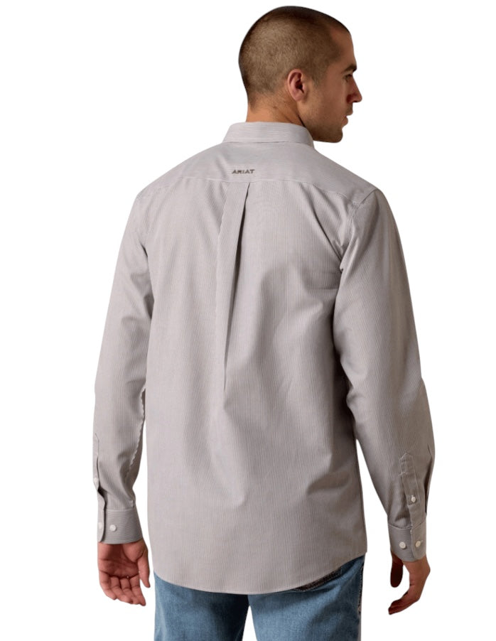 Men's Ariat Coffee Bean Mini Stripe Shirt