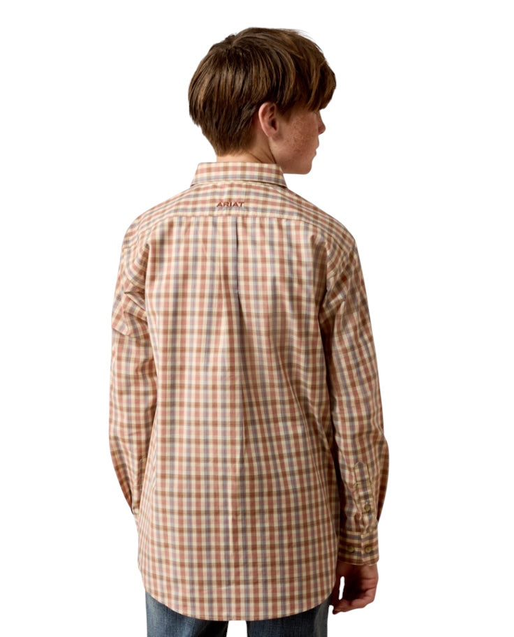 Boy's Ariat Dave Tan Plaid Shirt