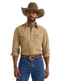 Men's Wrangler Khaki Western Performance Shirt