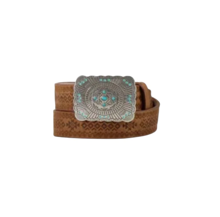 Kid's Leather Embossed Belt