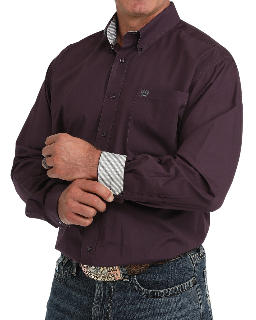 Men's Cinch Solid Purple Shirt