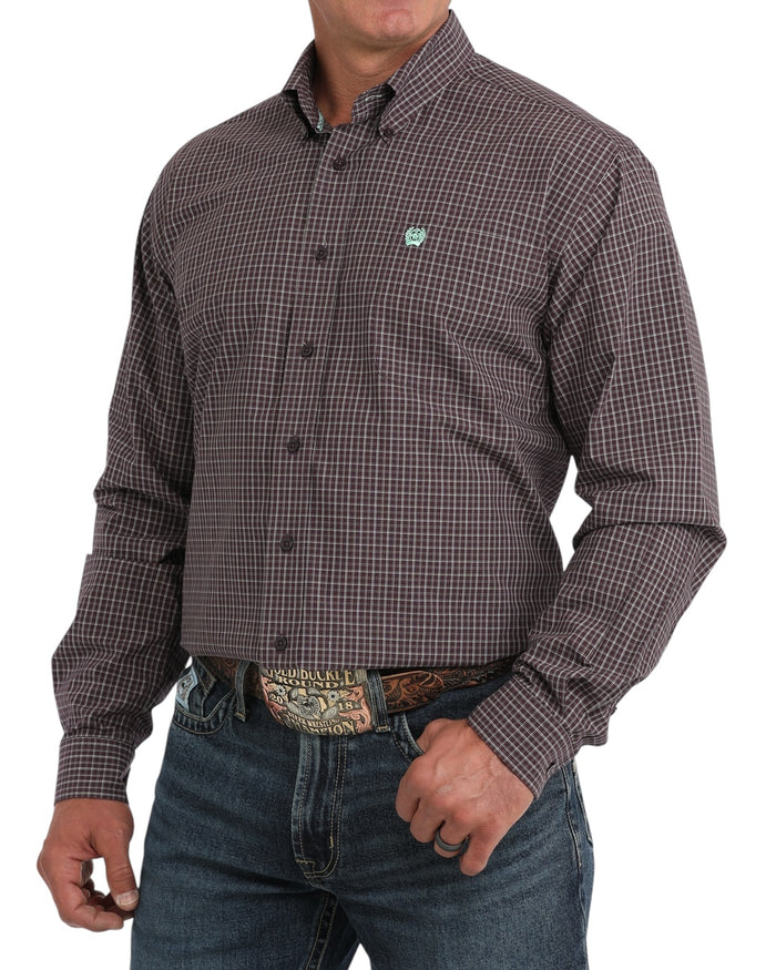 Men's Cinch Purple Plaid Shirt