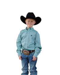 Boy's Cinch Turquoise Print Shirt