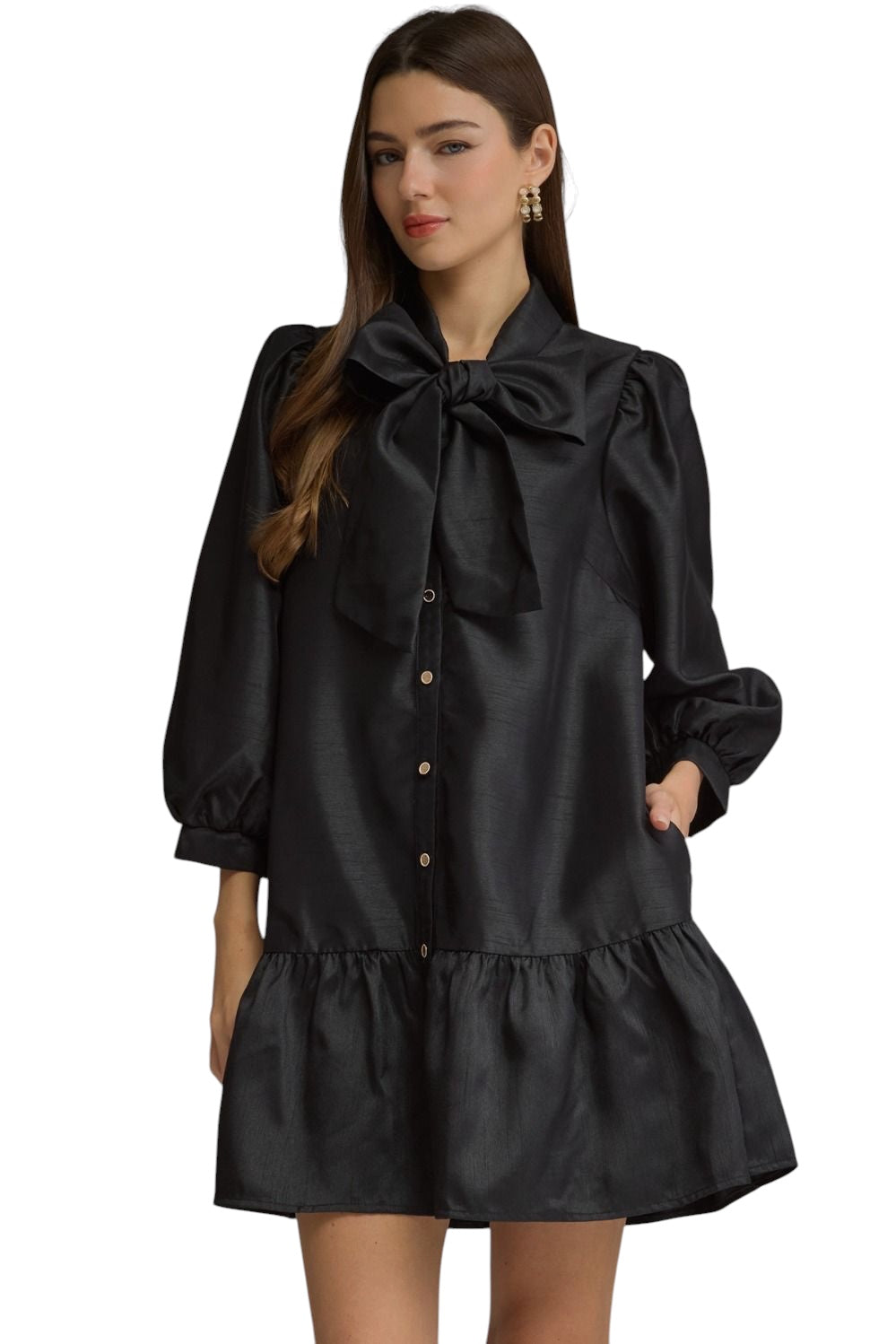 Ladies Little Black Statement Dress