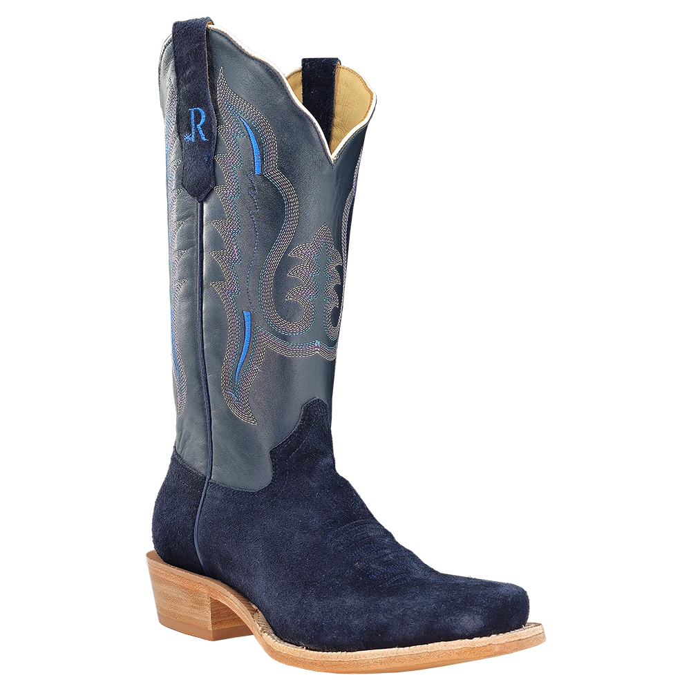 Ladies R.Watson Dark Blue Roughout Boots