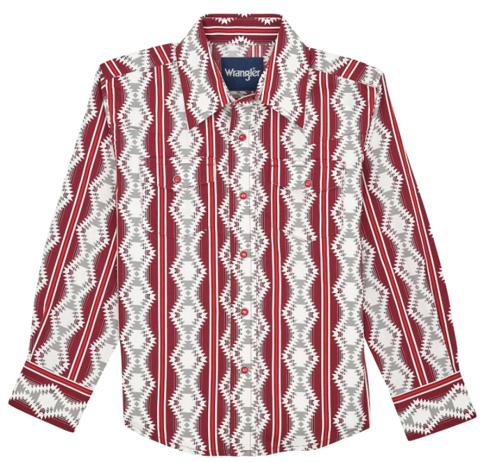 Boy's Red Checotah Long Sleeve Shirt