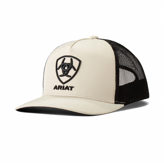 Men's Ariat Cream/Black Logo Cap