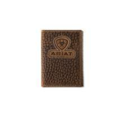 Ariat Trifold Wallet Inlay Patch Brown
