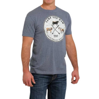 Men's Cinch Stock Broker Tee- Heather Blue