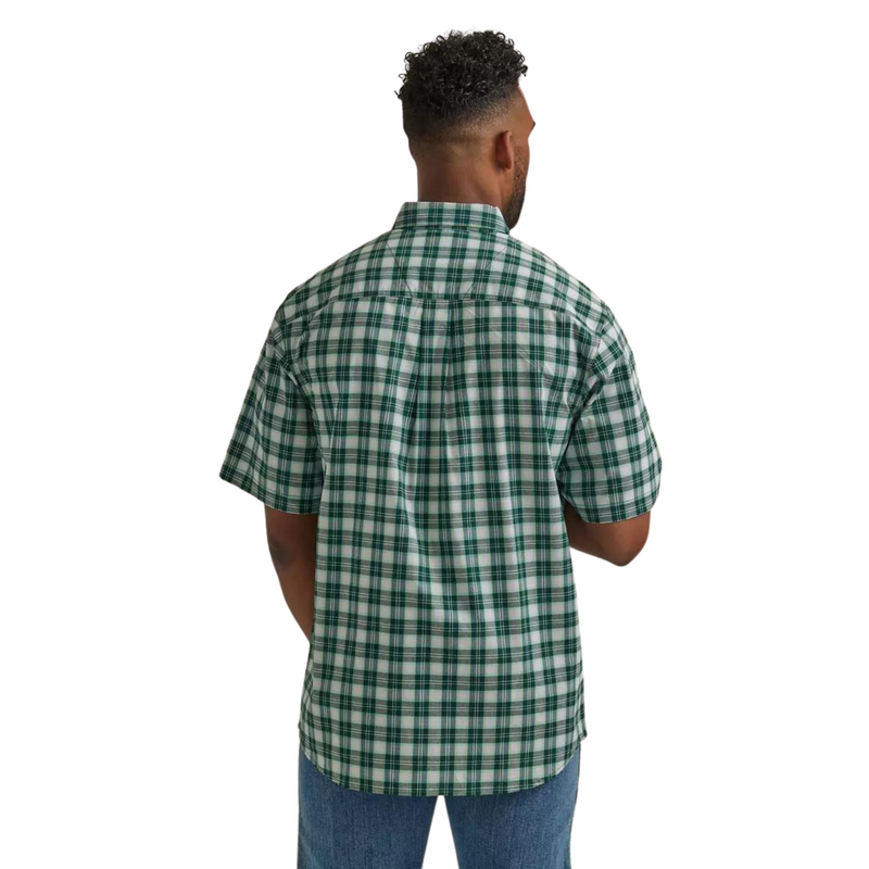 Men's Wrangler Green Rugged Wear Short Sleeve Shirt
