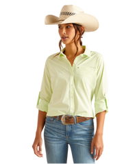 Ladies Venttek Lime Stripe Western Shirt