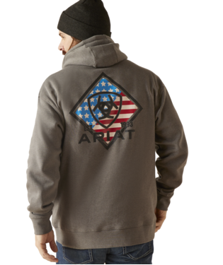Men's Triangle US Pride Heather Grey Hoodie