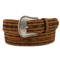 Men's Nocona Calf Hair Barbwire Edge Belt