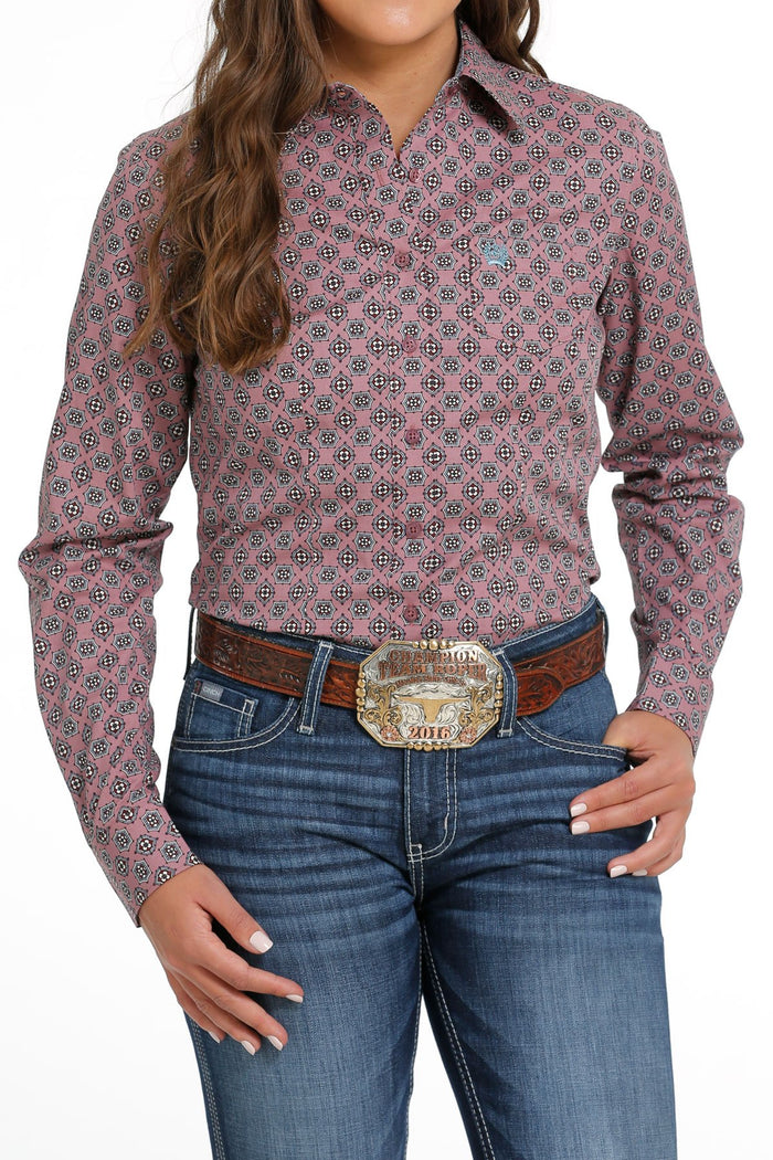 Women's Cinch Long Sleeve Printed Shirt