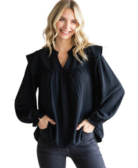 Women's Black Long Sleeve Top