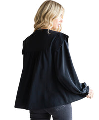 Women's Black Long Sleeve Top