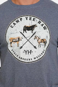 Men's Cinch Stock Broker Tee- Heather Blue