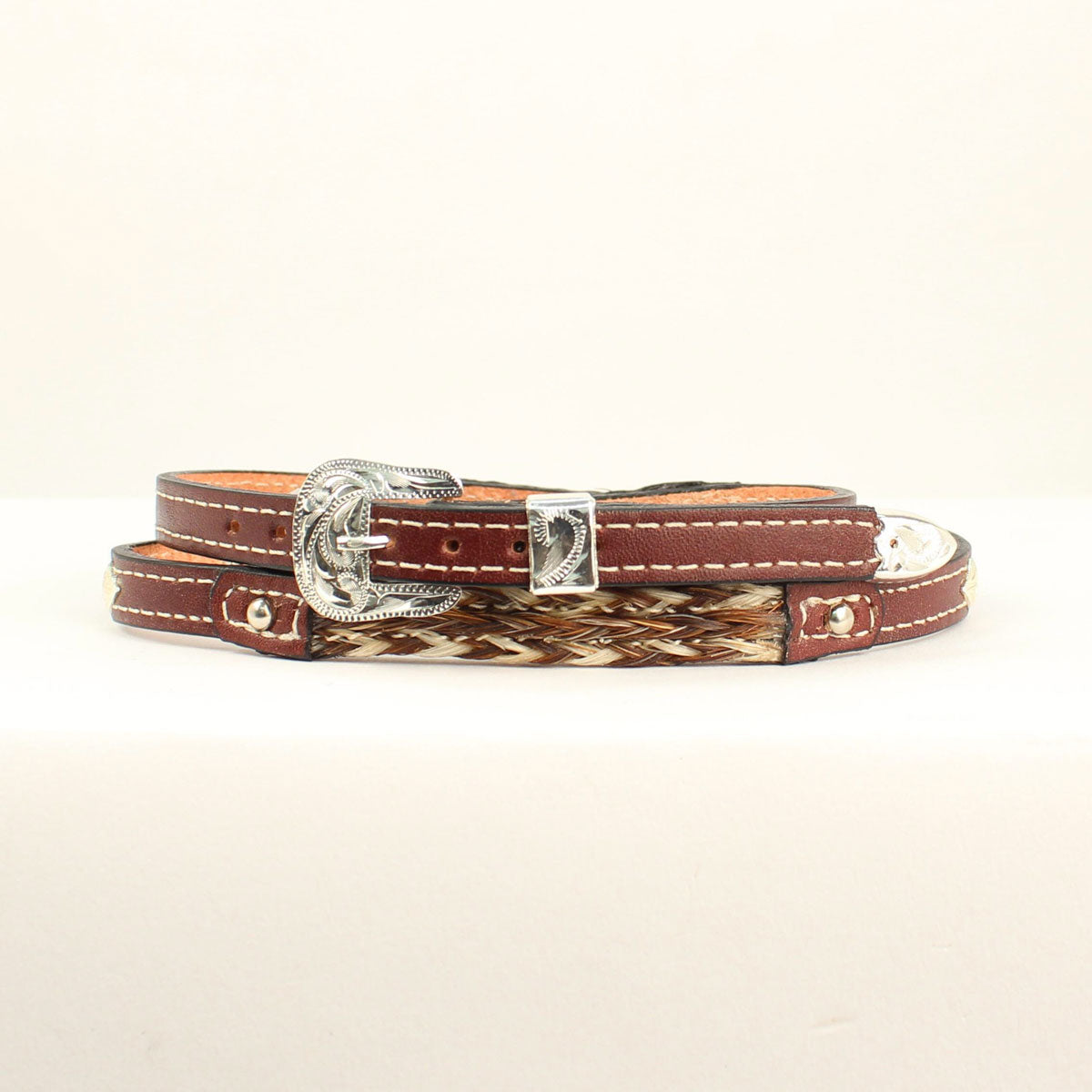 M & F 3/8 Inch Braided Horse Hair Brown Hatband