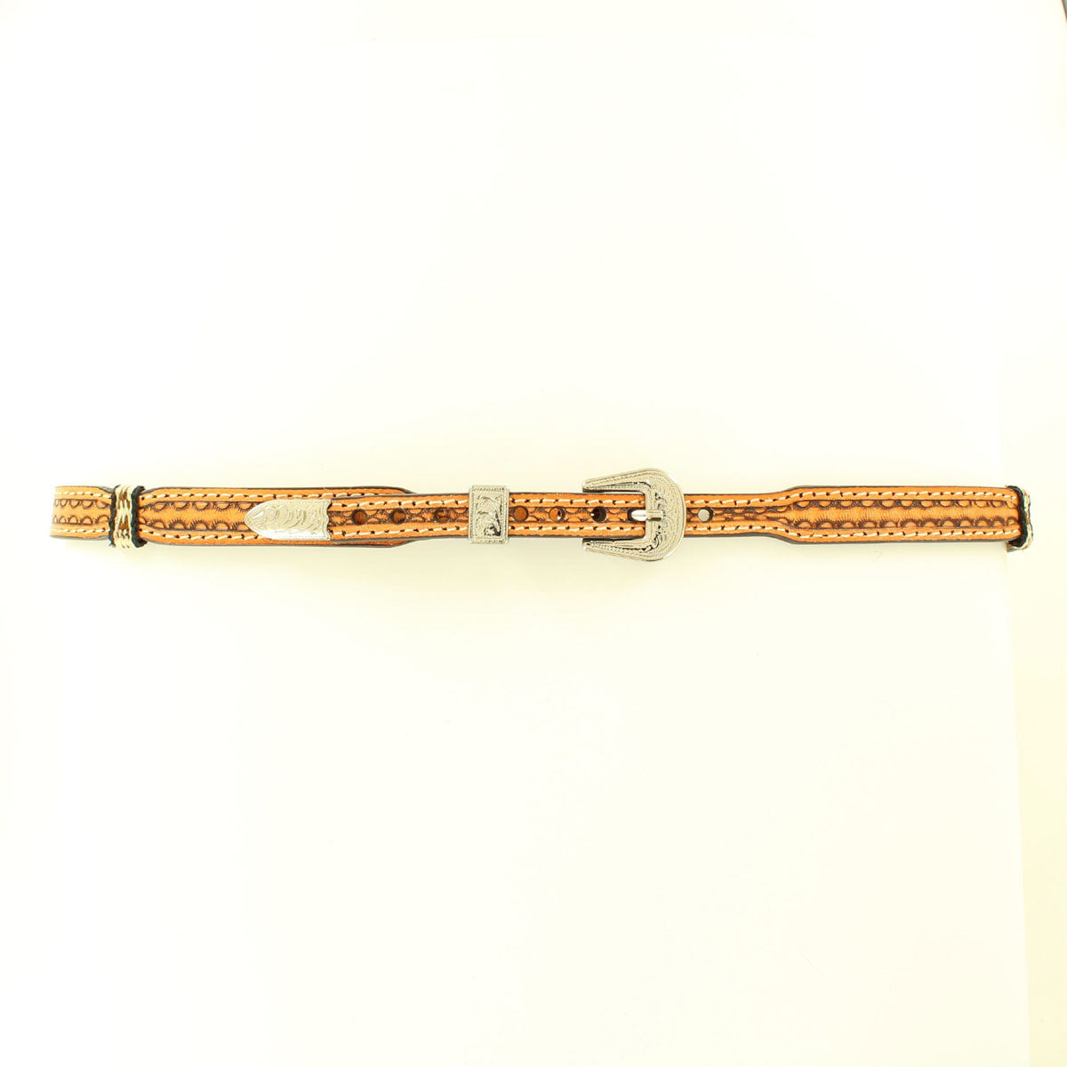 M & F Scalloped Ribbon Tan Hatband