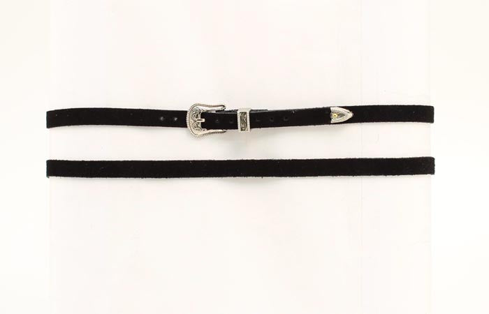 M & F Black Suede Hatband