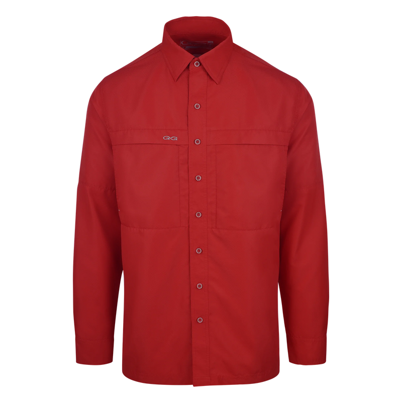 Men's Game Guard Crimson Microfiber Long Sleeve Shirt