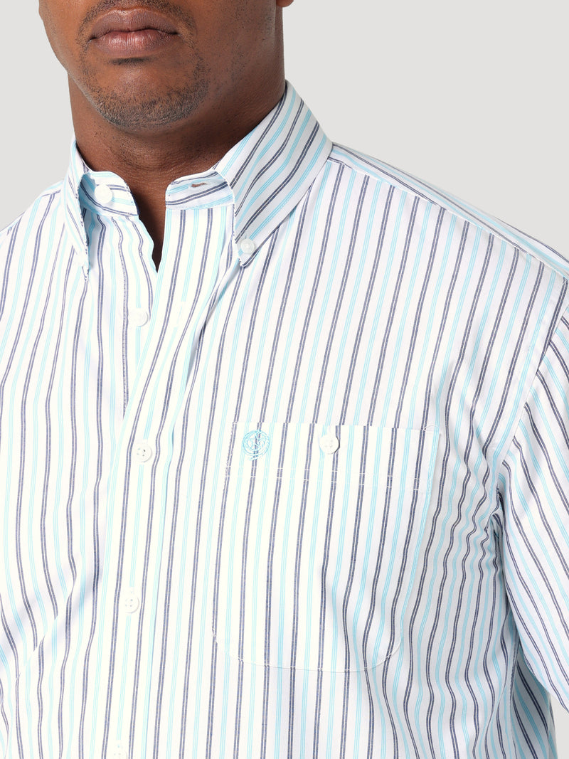 Men's Wrangler George Strait Blue Stripe Long Sleeve Shirt