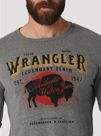 Men's Wrangler Graphite Heather Graphic Long Sleeve T-Shirt