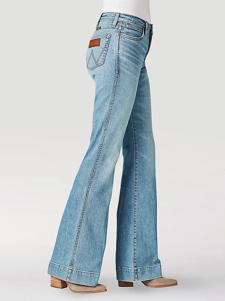 Women's Wrangler Retro® Green Jean: Women's High Rise Trouser Jean, Emma