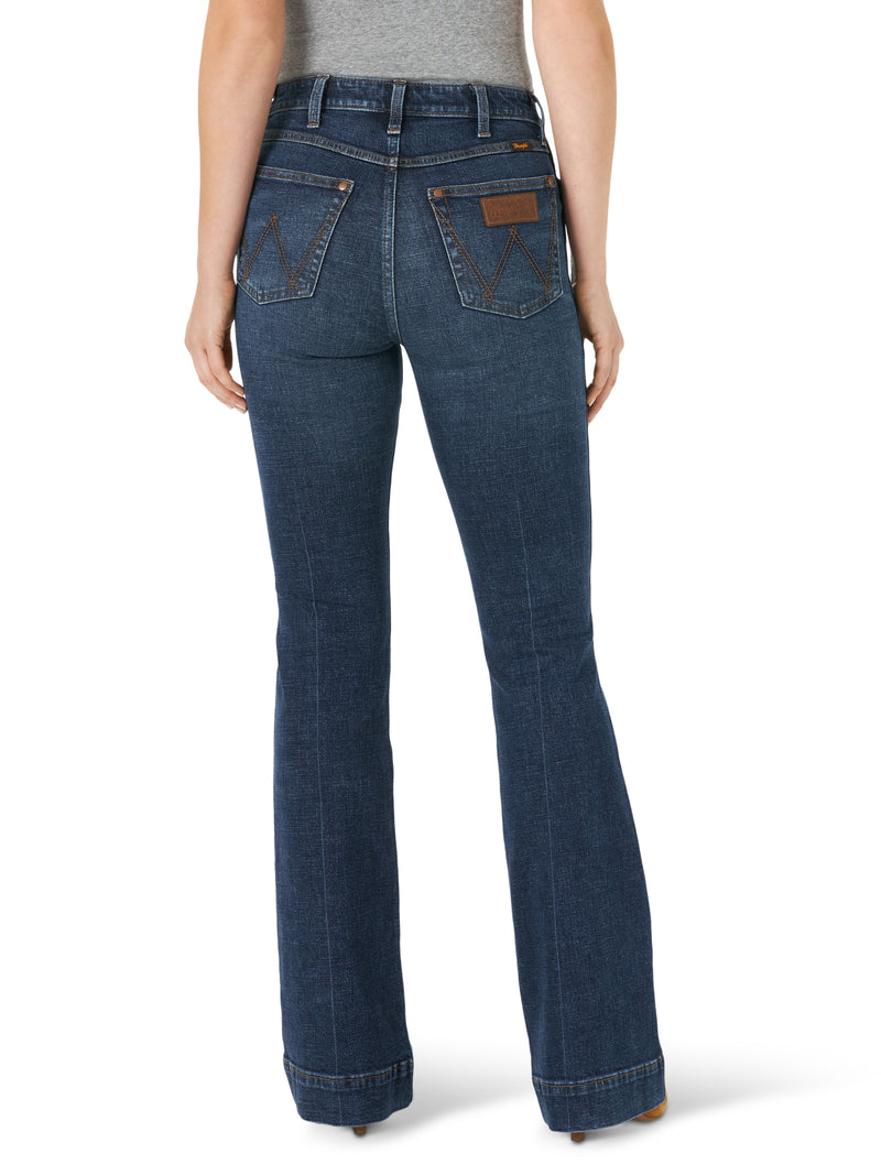 Women's Wrangler Retro Green Jean Sara High Rise Trouser
