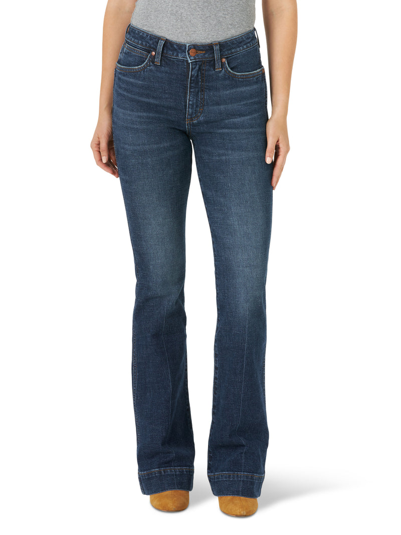 Women's Wrangler Retro Green Jean Sara High Rise Trouser
