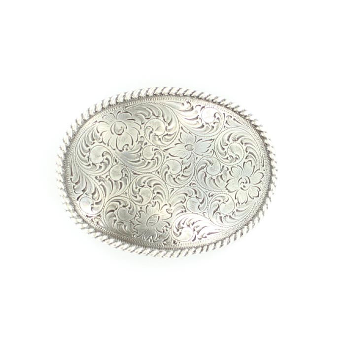 Floral Silver Belt Buckle
