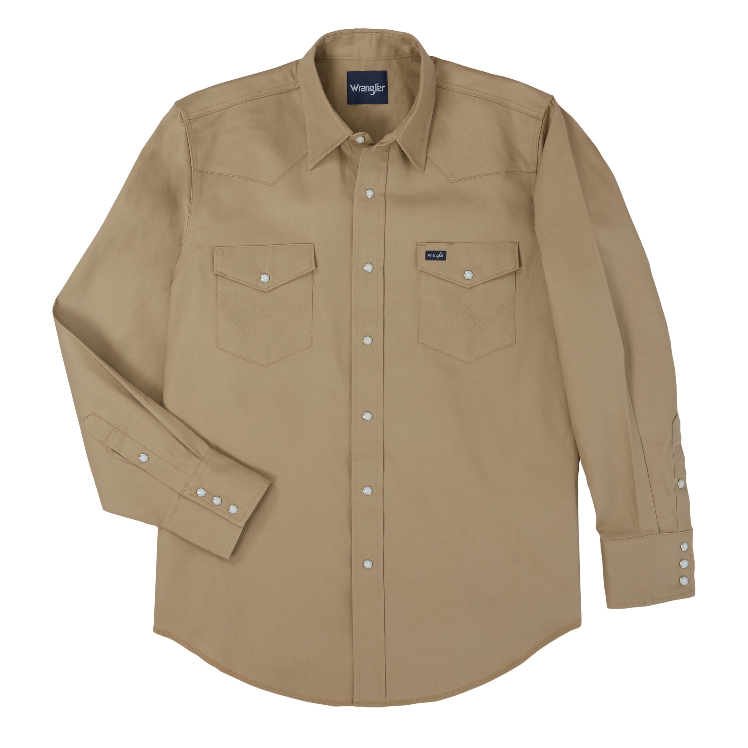 Men\'s Wrangler Authentic Cowboy Cut® Khaki Work Shirt – Frey Outfitters