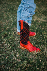 Women's R. Watson Red Rose Full Quill Ostrich