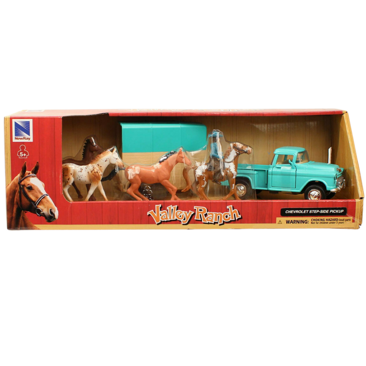 Chevy Pickup With Trailer And Horses