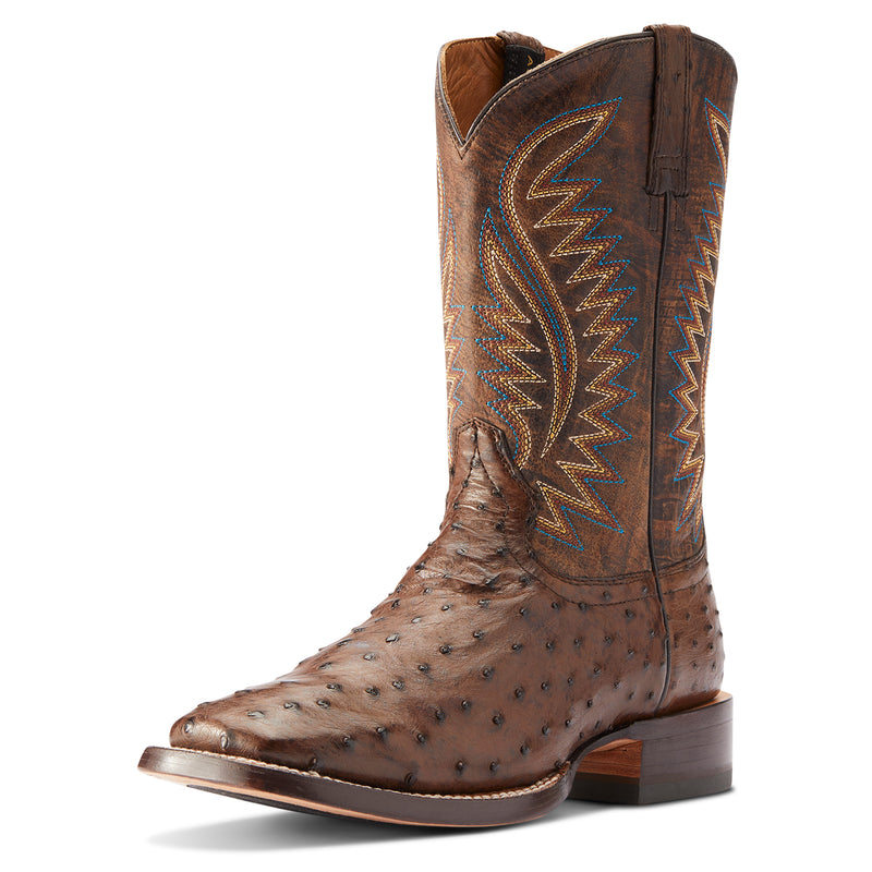 Men's Ariat Gallup Mocha Full Quill Ostrich Boot