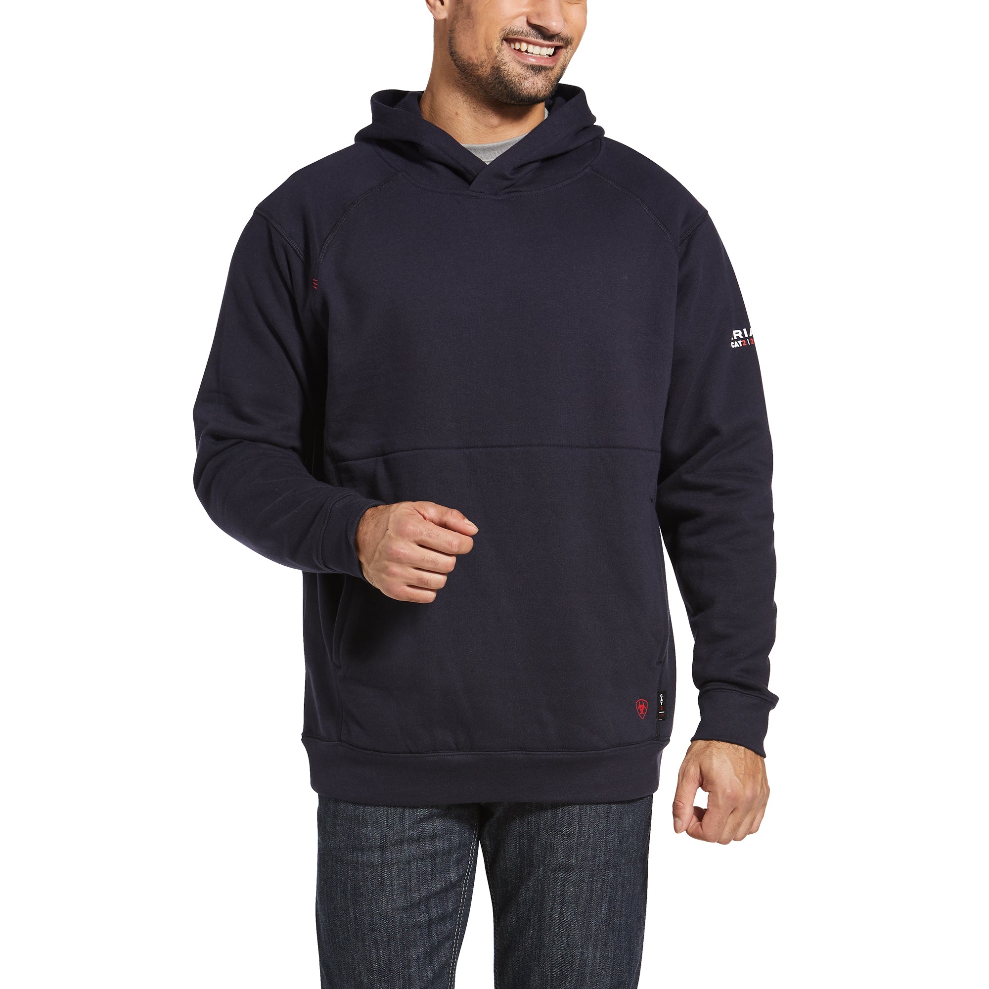 Men s Ariat FR Rev Navy Pullover Hoodie Frey Outfitters