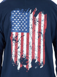 Men's Wrangler FR Flame Resistant Distressed Flag Navy Long Sleeve Shirt