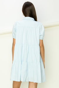 Women's Light Blue Button Dress
