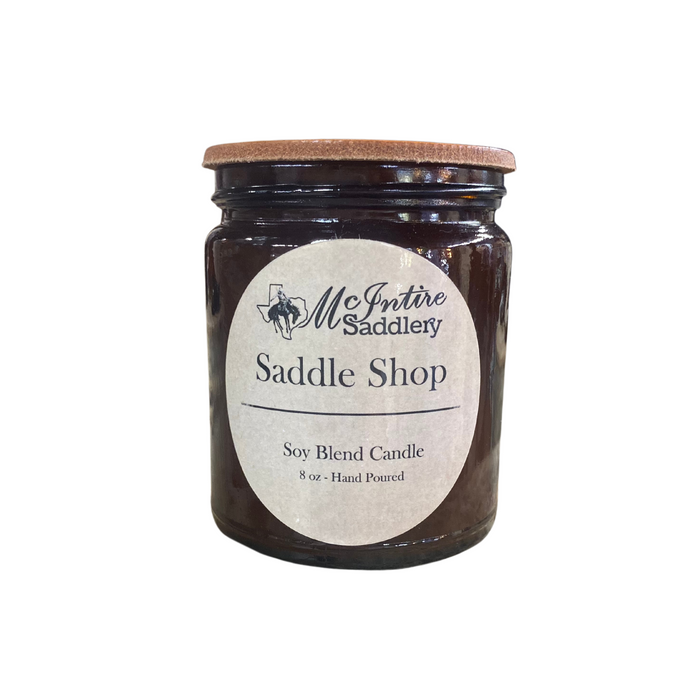 McIntire Saddle Shop Glass Jar Candle