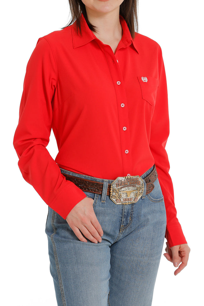 Women's Cinch Long Sleeve Red Arenaflex Western Shirt