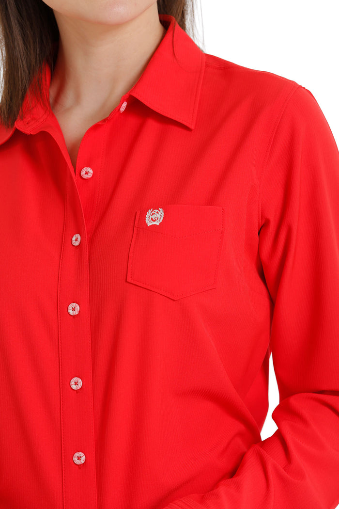 Women's Cinch Long Sleeve Red Arenaflex Western Shirt