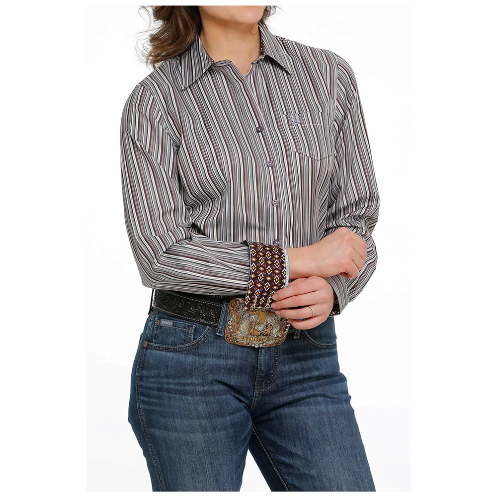 Women's Cinch Long Sleeve Striped Western Shirt