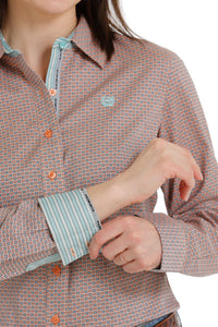 Women's Cinch Coral Print Long Sleeve Shirt