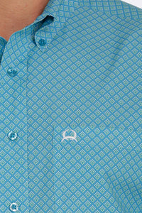 Men's Cinch Blue Print Arenaflex Long Sleeve Button Down Shirt